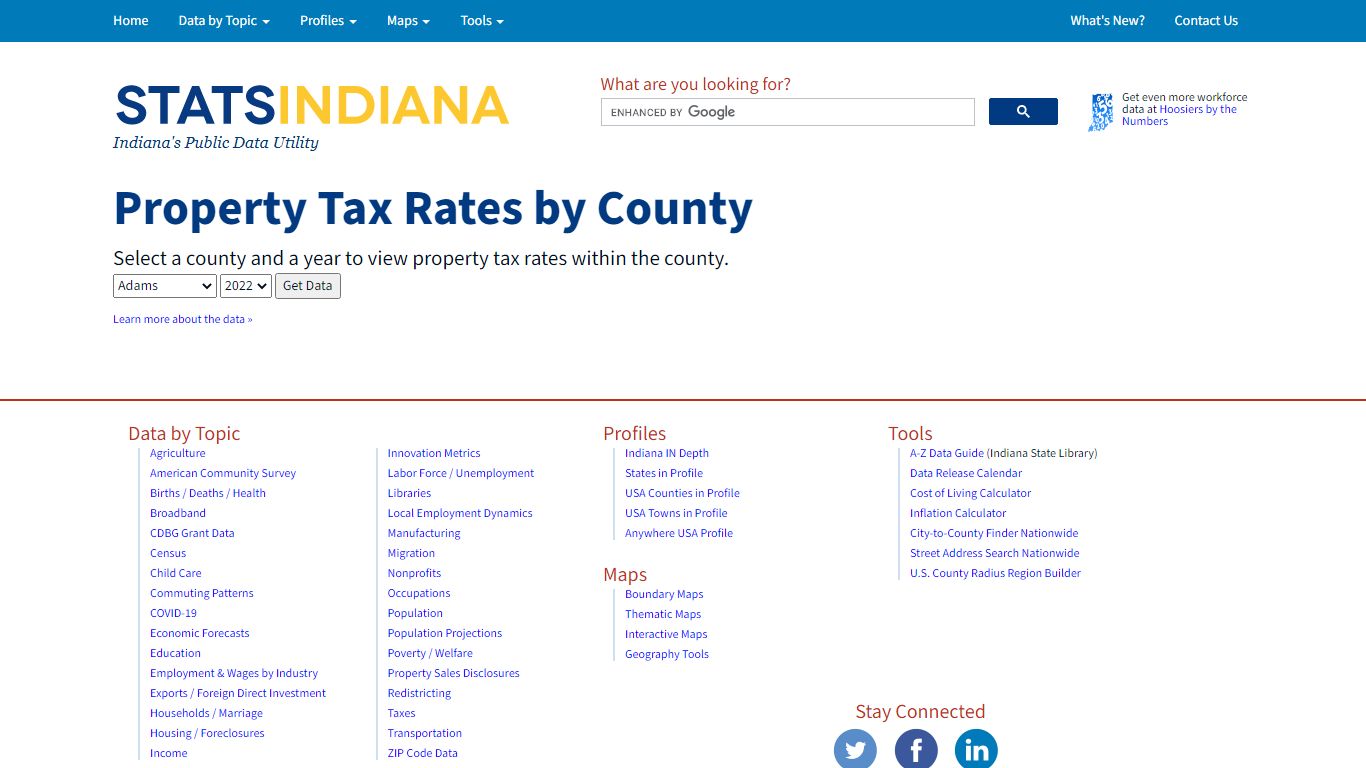 Property Tax Rates by County: STATS Indiana